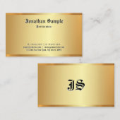 Elegant Gold Emboss Effect Old Classic Font Text 名刺 (正面/裏面)