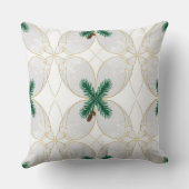 Elegant Gold Eucalyptus Holiday Pillow – MerryMist クッション (裏面)