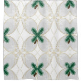 Elegant Gold Eucalyptus Holiday Shower Curtain – M シャワーカーテン (正面)