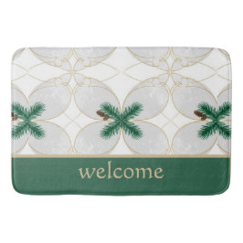 Elegant Gold Eucalyptus Holiday Shower Curtain – M バスマット