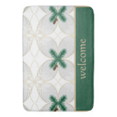 Elegant Gold Eucalyptus Holiday Shower Curtain – M バスマット (正面縦)