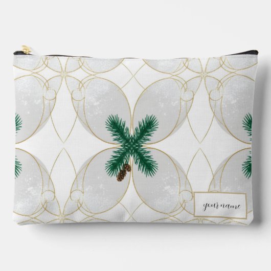 Elegant Gold Eucalyptus MerryMist Holiday Cork Coa アクセサリーポーチ (正面)