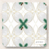 Elegant Gold Eucalyptus MerryMist Holiday Cork Coa コースター (正面)