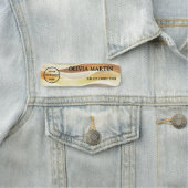 Elegant Gold Fabric-like Magnetic Name Badge 名札 (インサイチュ)