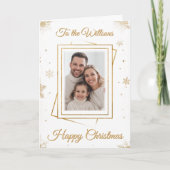 Elegant Gold Family Frame Photo Christmas Card  カード (正面)