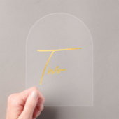 Elegant Gold Faux Foil Arch Acrylic Table Number アクリル招待状 (インサイチュ (ポータブル))