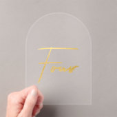 Elegant Gold Faux Foil Arch Acrylic Table Number アクリル招待状 (インサイチュ (ポータブル))