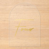 Elegant Gold Faux Foil Arch Acrylic Table Number アクリル招待状 (正面)