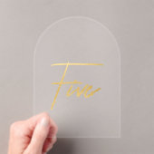 Elegant Gold Faux Foil Arch Acrylic Table Number アクリル招待状 (インサイチュ (ポータブル))