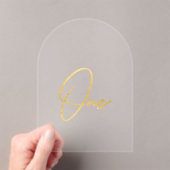 Elegant Gold Faux Foil Arch Acrylic Table Number アクリル招待状 (インサイチュ (ポータブル))