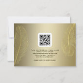 Elegant Gold Feather RSVP Card For Luxury Event (裏面)