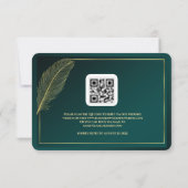 Elegant Gold Feather RSVP Card Template (裏面)