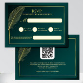Elegant Gold Feather RSVP Card Template