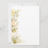 Elegant Gold Floral Botanical Baby Shower  招待状 (裏面)