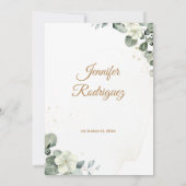 Elegant Gold Floral Bridal Shower Invitation 招待状 (裏面)