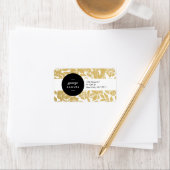 Elegant Gold Floral Design With Bold Black ラベル (インサイチュ)