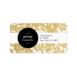Elegant Gold Floral Design With Bold Black ラベル