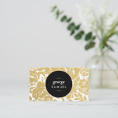 Elegant Gold Floral Design With Bold Black 名刺 (スタンド正面)