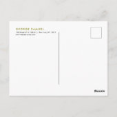 Elegant Gold Floral Design With Bold Black Circle ポストカード (裏面)