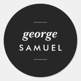 Elegant Gold Floral Design With Bold Black Circle ラウンドシール