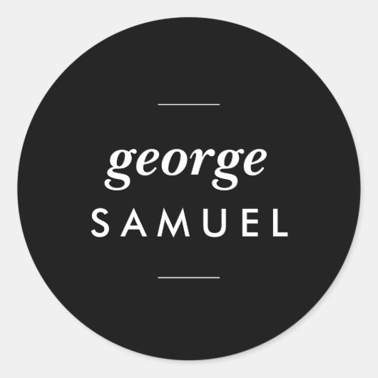 Elegant Gold Floral Design With Bold Black Circle ラウンドシール (正面)