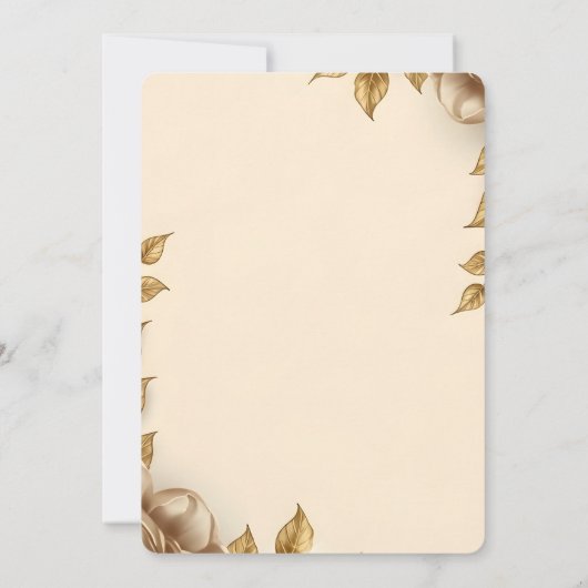 Elegant Gold Floral Frame with Pearl Accents (裏面)