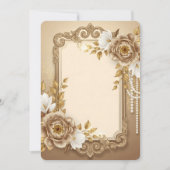 Elegant Gold Floral Frame with Pearl Accents (正面)