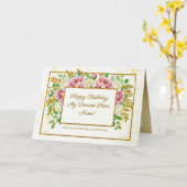 Elegant Gold Floral Glitter Personalized Birthday カード (黄色い花)