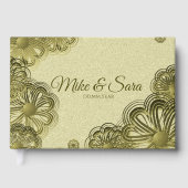 Elegant Gold Floral Guest Book ゲストブック (正面)