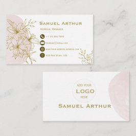Elegant Gold Floral Lily - Business Card 名刺