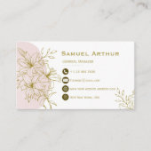 Elegant Gold Floral Lily - Business Card 名刺 (正面)
