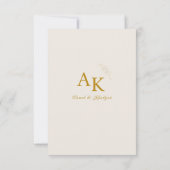 Elegant Gold Floral QR Code Wedding RSVP Card (裏面)