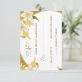  Elegant Gold Floral RSVP Card – Luxury Wedding &  (スタンド正面)