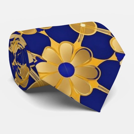 Elegant Gold Floral Tie – Luxury Accessory for Men ネクタイ (ロール)