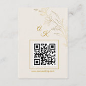 Elegant Gold Floral Wedding Details Enclosure Card エンクロージャーカード (裏面)