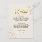 Elegant Gold Floral Wedding Details Enclosure Card エンクロージャーカード (正面)