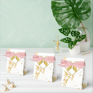Elegant Gold Floral Wedding Favor Box witFavor Box フェイバーボックス