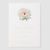 Elegant Gold Floral Wedding Invitation ベラム紙招待状 (正面)