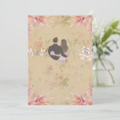 Elegant Gold Floral Wedding Invitation Card 招待状 (スタンド正面)