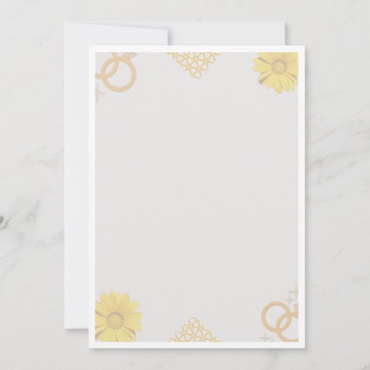 Elegant Gold Floral Wedding Invitation - Chic Gold 招待状 (裏面)