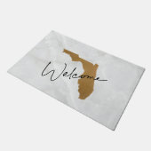 Elegant Gold Florida State Map Welcome ドアマット (アングル)