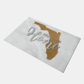 Elegant Gold Florida State Map Welcome Home ドアマット (アングル)