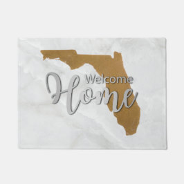 Elegant Gold Florida State Map Welcome Home ドアマット