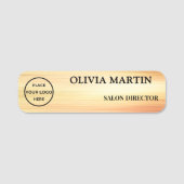 Elegant Gold Flow Magnetic Name Badge 名札 (正面)