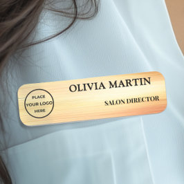 Elegant Gold Flow Magnetic Name Badge 名札