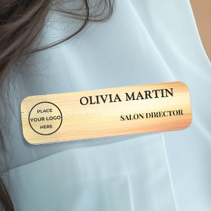 Elegant Gold Flow Magnetic Name Badge 名札