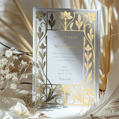 Elegant Gold Foil Art Deco Wedding 箔招待状