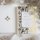 Elegant Gold Foil Art Deco Wedding 箔招待状