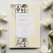 Elegant Gold Foil Art Deco Wedding 箔招待状