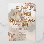 Elegant Gold Foil Christmas Party Invite 箔招待状 (正面)